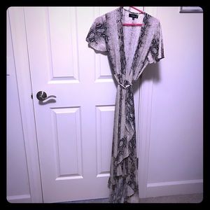 Snake pattern wrap dress